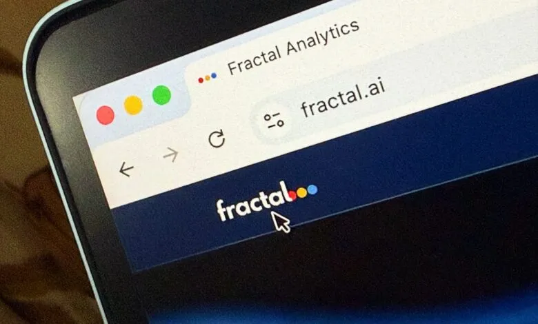 Fractal Analytics website displayed on a laptop screen.