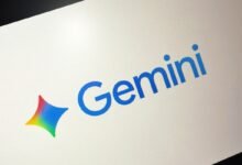 Google Gemini logo with blue text and colorful star icon.