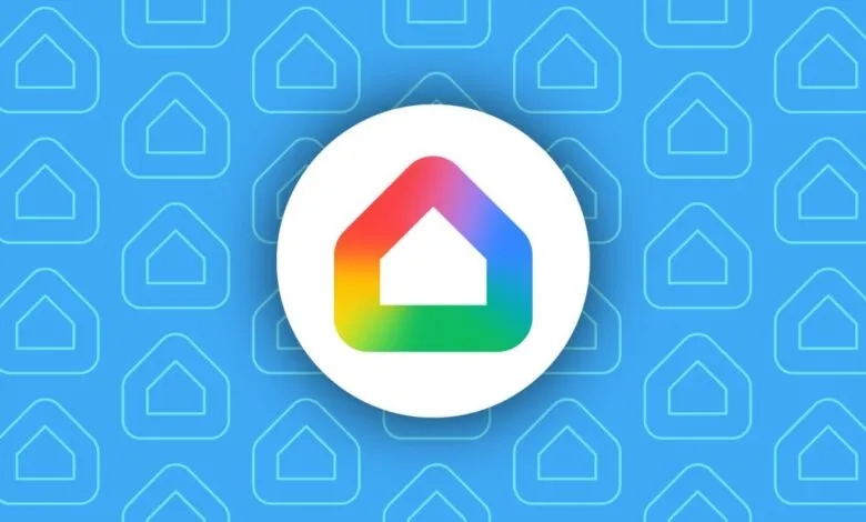 Google Home logo, a rainbow house shape inside a white circle.