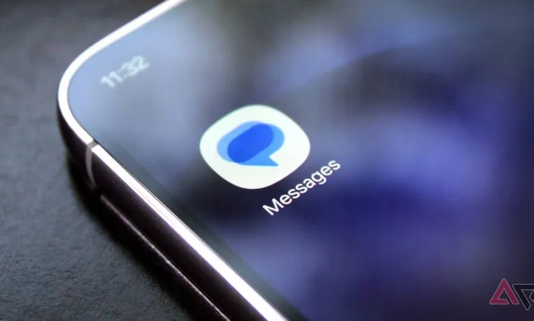 Close-up of a smartphone screen displaying the Messages app icon.