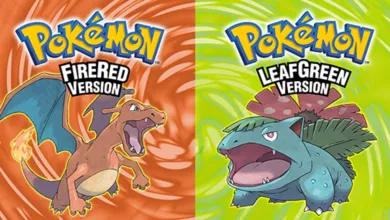 Pokemon FireRed and LeafGreen game covers featuring Charizard and Venusaur.