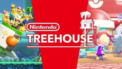 Nintendo Treehouse Live promotional image with Mario and Pokemon characters.