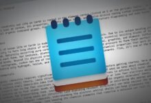 Stylized notepad icon overlaying chemistry text document.