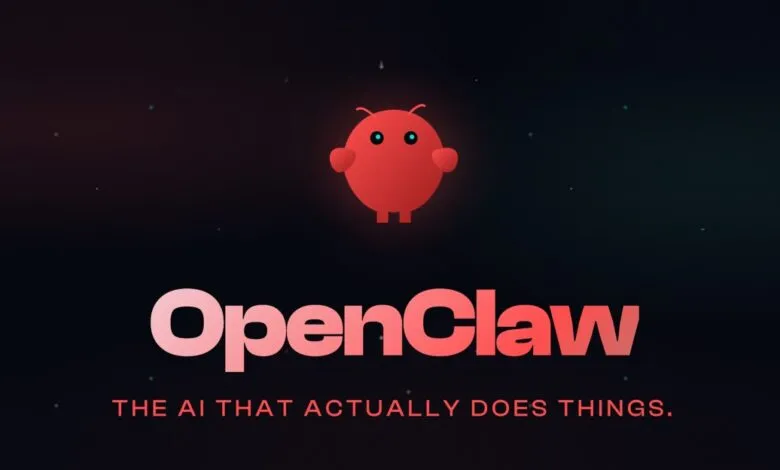 OpenClaw AI logo with a red cartoon creature and tagline.