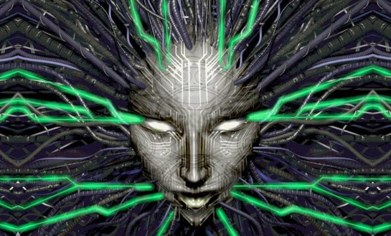 Abstract digital art featuring a face surrounded by cables and green energy.