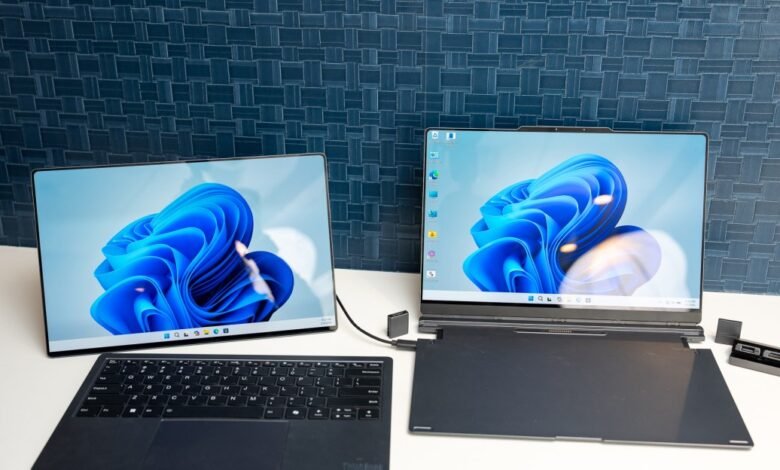 Lenovo ThinkBook modular AI PC concept with detachable screen and keyboard.