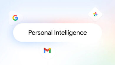 Google's Personal Intelligence concept with Google apps logos.