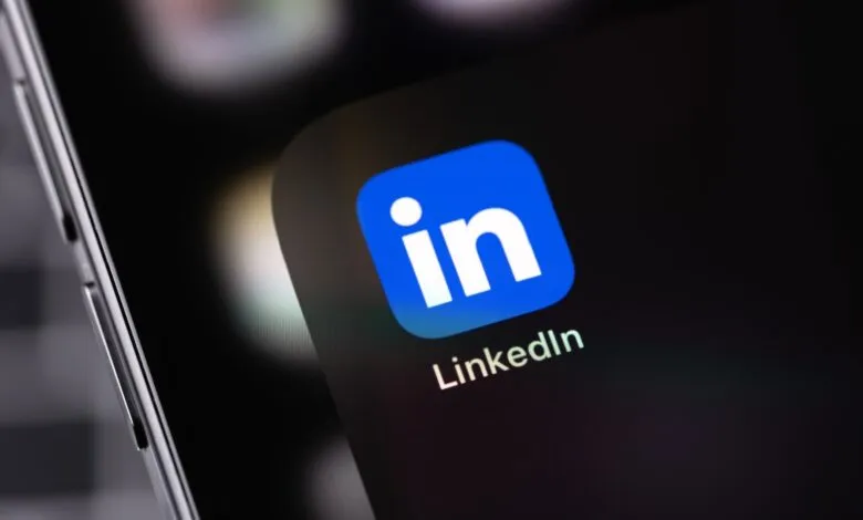 Close-up of the LinkedIn app icon on a smartphone screen.