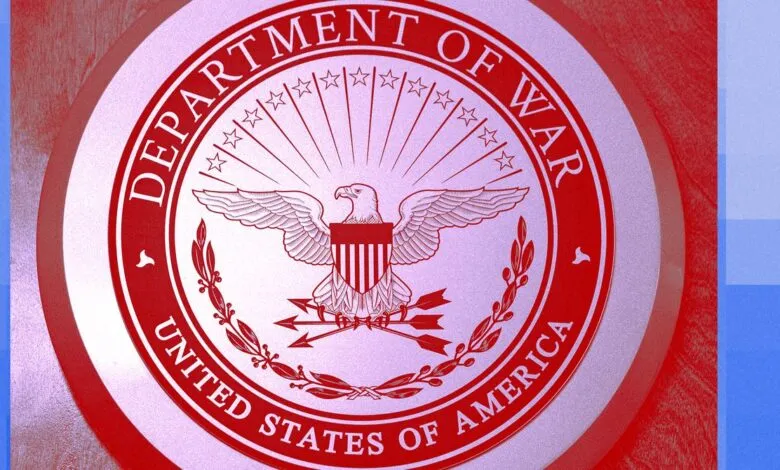 Department of War seal featuring an eagle, stars, and arrows.