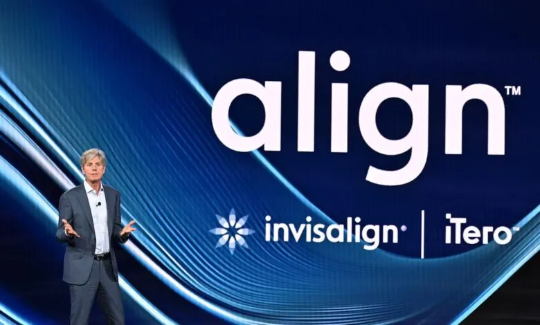 Joe Hogan, Align Technology CEO, presents on stage.