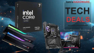 Tech deals featuring Intel Core i7 CPU, MSI motherboard, and Trident Z5 RAM.