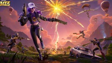 Fortnite Blitz Royale key art featuring characters in action.