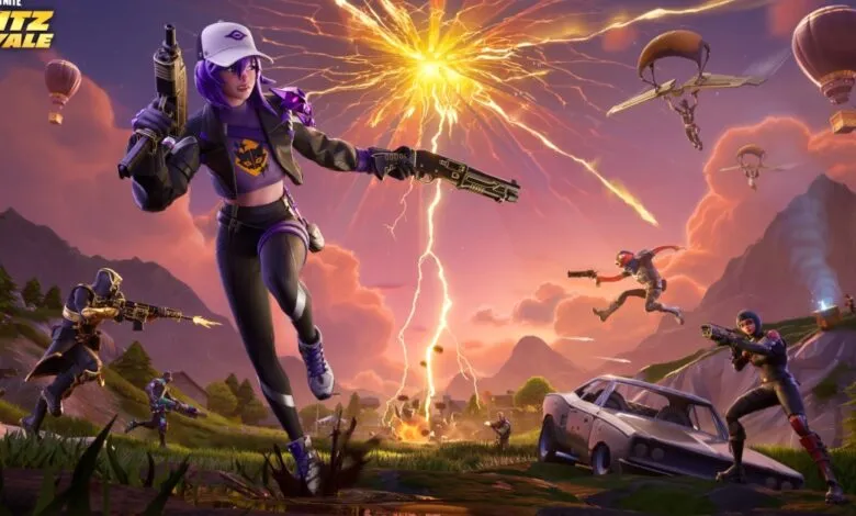 Fortnite Blitz Royale key art featuring characters in action.