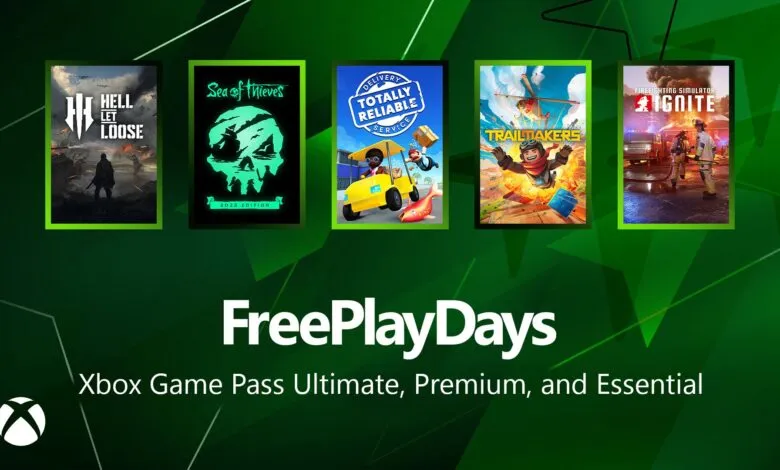 Xbox Free Play Days featuring Hell Let Loose, Sea of Thieves, and more.