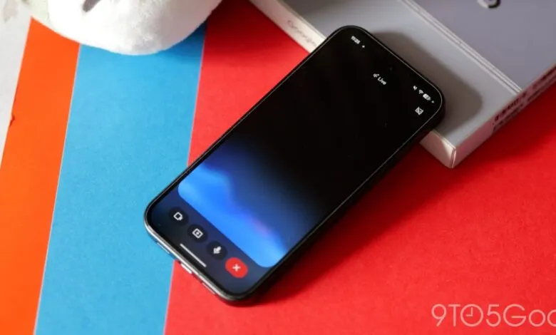 Smartphone displaying a 'Live' interface on a colorful background.