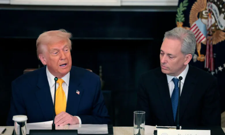 Donald Trump and David Sacks at White House Digital Assets Summit.