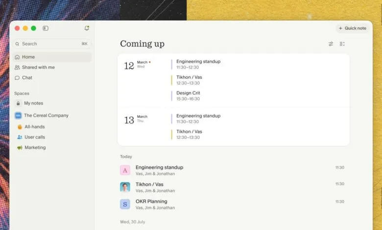 Screenshot of a calendar and task management application interface.
