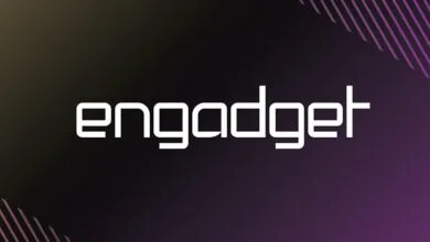 Engadget logo in white against a gradient background.