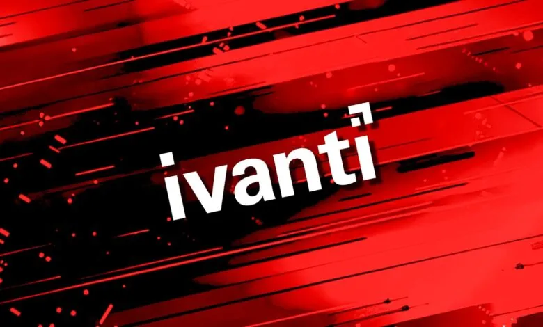 Ivanti logo in white on a dynamic red and black background.