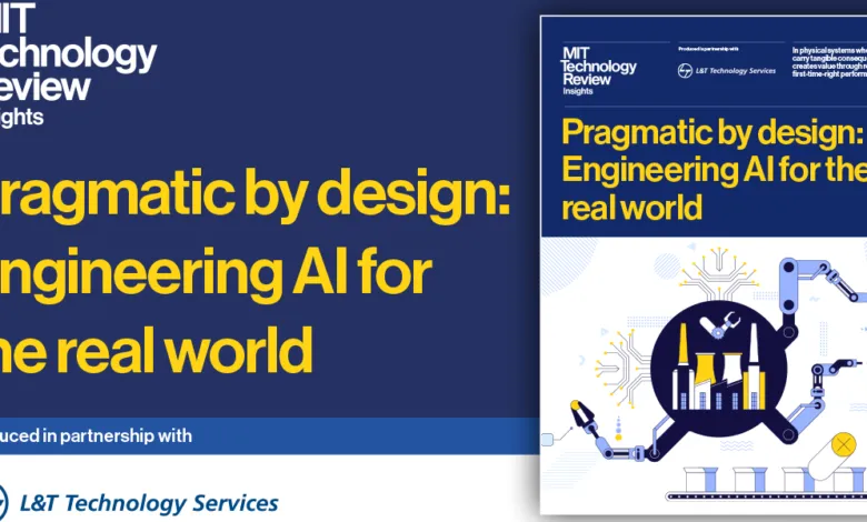 MIT Technology Review Insights cover: Pragmatic AI for the real world.