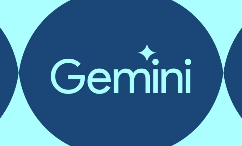 Gemini logo with the word Gemini and a star on a blue circle.
