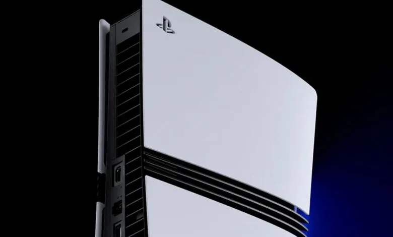 Close-up of a PlayStation 5 console showing its sleek, modern design.