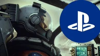 Starfield screenshot of astronaut in cockpit with PlayStation logo overlay.