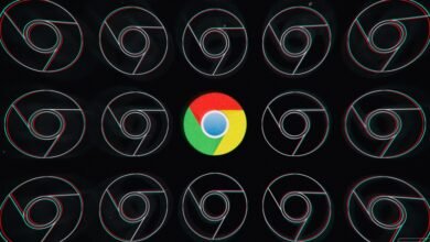 Chrome logo pattern with one colorful icon in the center.