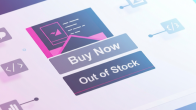 Website interface showing 'Buy Now' and 'Out of Stock' buttons.