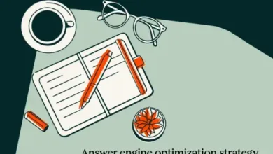 Illustration of a desk with notebook, pen, coffee, glasses, and succulent.