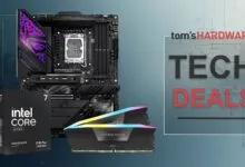 Intel Core Ultra CPU, ASUS ROG Strix motherboard, and Corsair Vengeance DDR5 RAM.