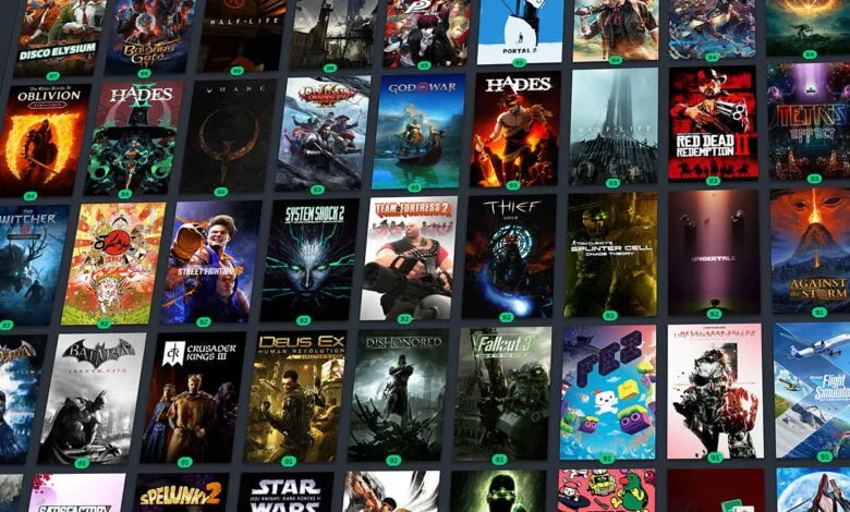 Collection of video game cover art displayed in a grid format.