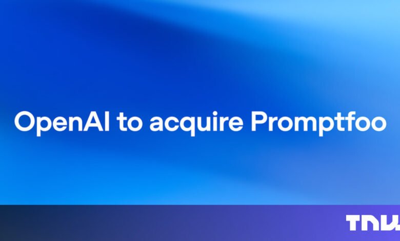 OpenAI to acquire Promptfoo text on blue gradient background.