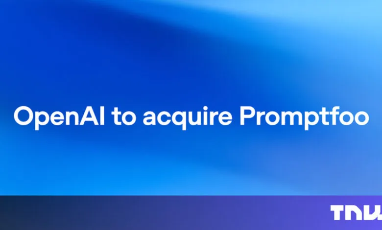 OpenAI to acquire Promptfoo text on blue gradient background.