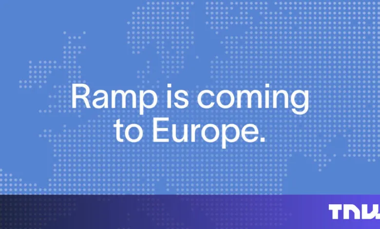 Ramp is coming to Europe, text over a dotted map of Europe.