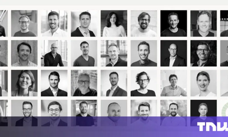 Collage of headshots of diverse professionals in black and white.