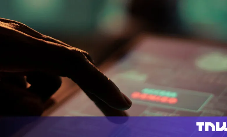 Close-up of a finger touching a tablet screen with data displayed.