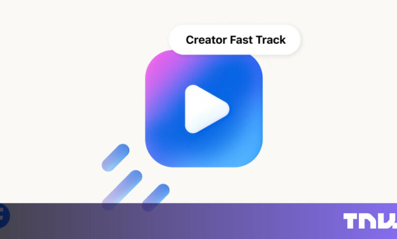 Creator Fast Track icon with play button and motion lines.