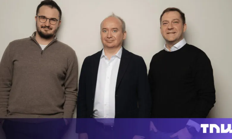 Three men stand side-by-side against a neutral background.