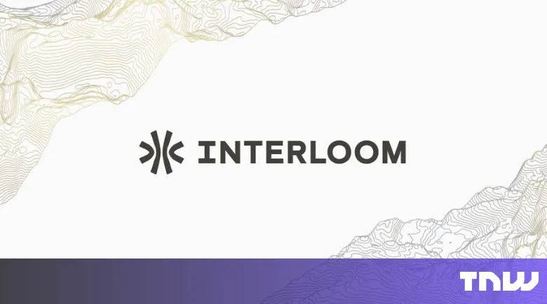 Interloom logo with topographic map background and TNW logo.