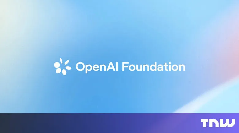 OpenAI Foundation logo on a gradient blue and pink background.