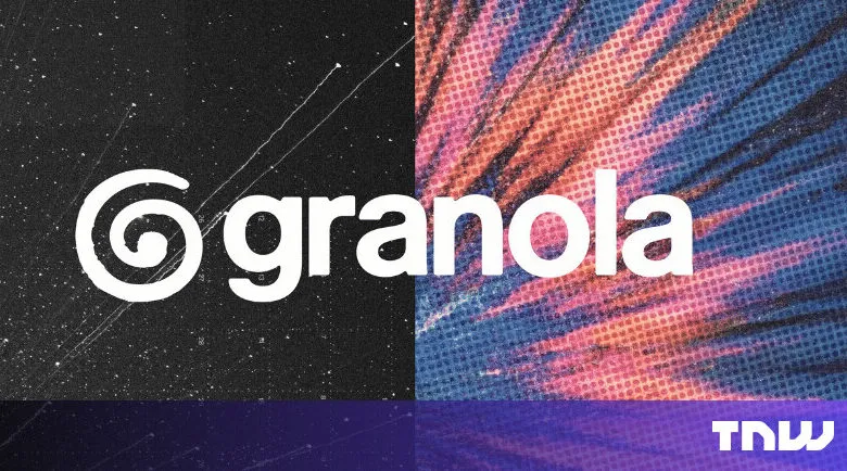 Granola logo split between space scene and colorful burst pattern.
