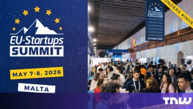 EU-Startups Summit in Malta, May 7-8, 2026, shows a crowded exhibition hall.