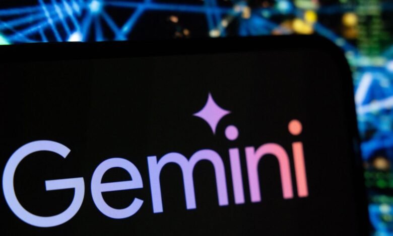 Gemini crypto exchange logo on a phone screen, close-up.