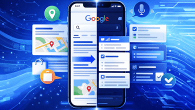 Smartphone displaying Google search results with map and task management features.