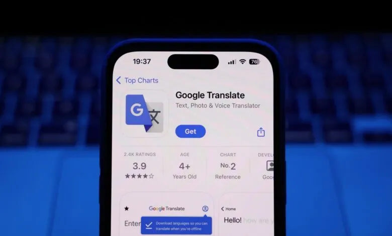 Google Translate app on iPhone screen, ready for download.
