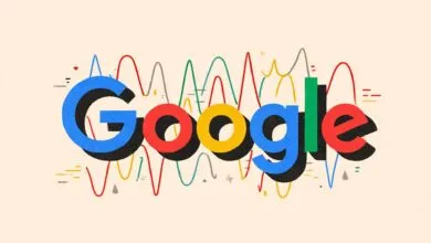 Google logo with colorful data trend lines in the background.