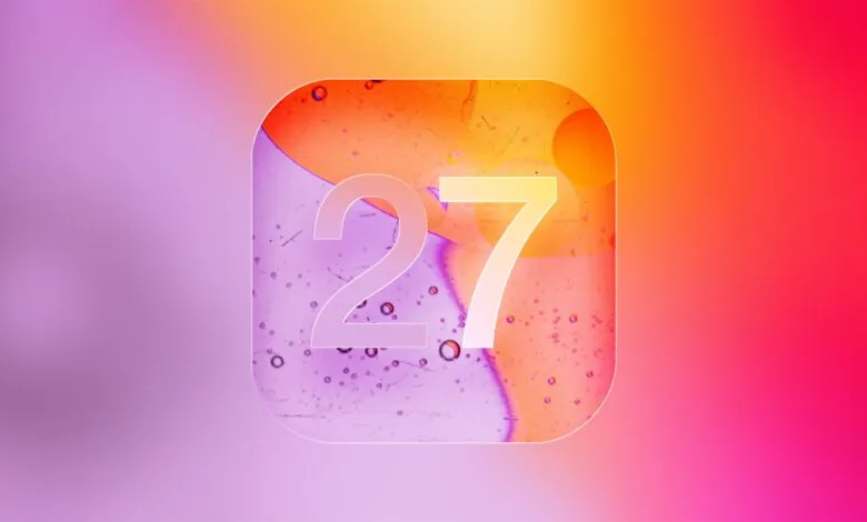 Abstract app icon with the number 27 on a colorful background.