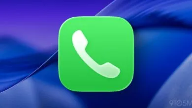 Green phone app icon with white handset symbol on blurred background.