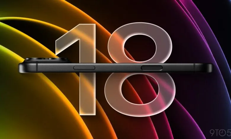 Side view of a black smartphone with '18' overlayed on a colorful background.
